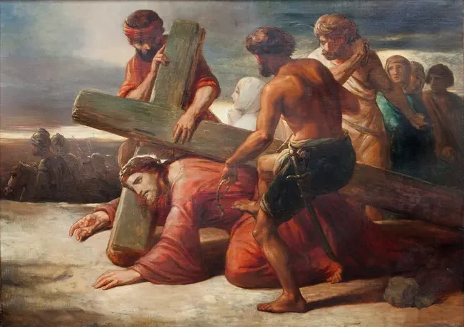 christ carries the cross
