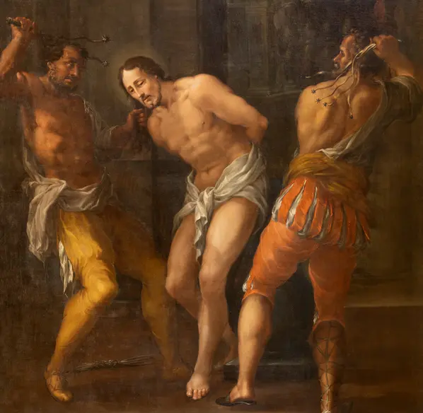 Jesus is scourged at the pillar