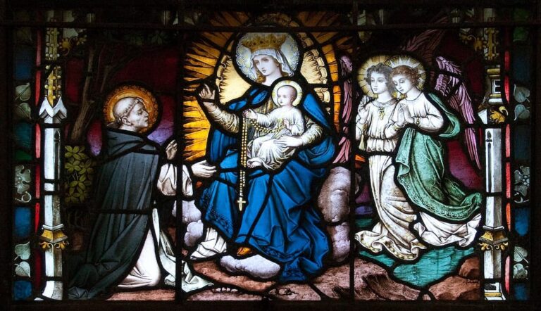 carlow cathedral st dominic receives the rosary from the virgin mary