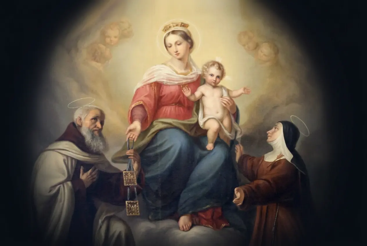 mary giving the brown scapular
