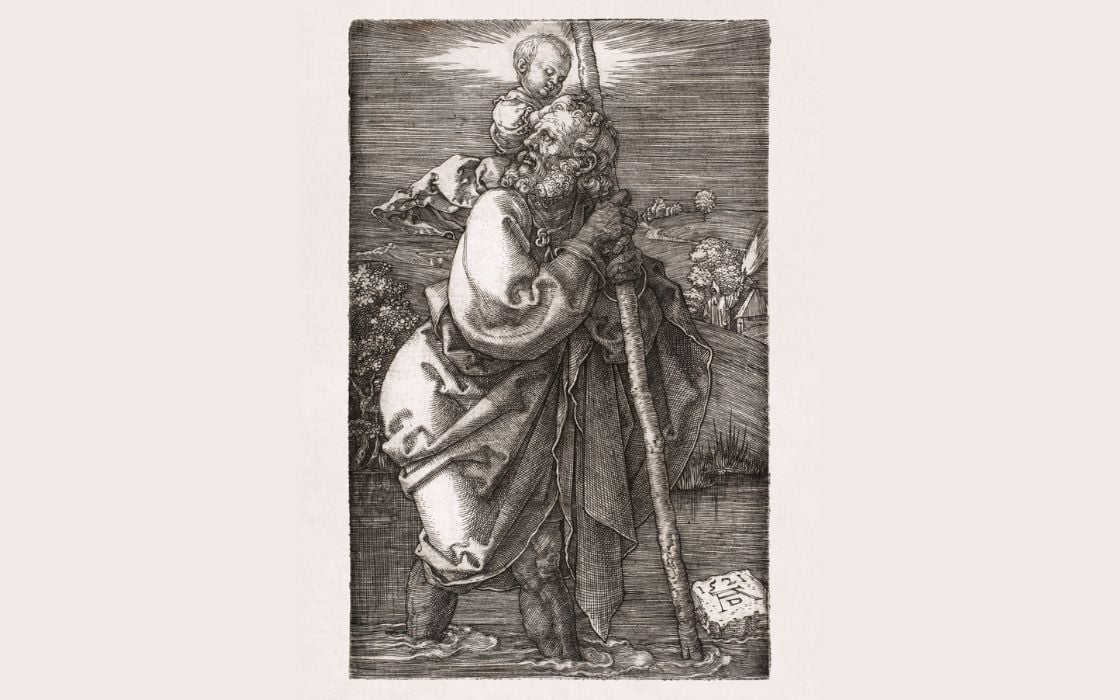 st. christopher carries Jesus